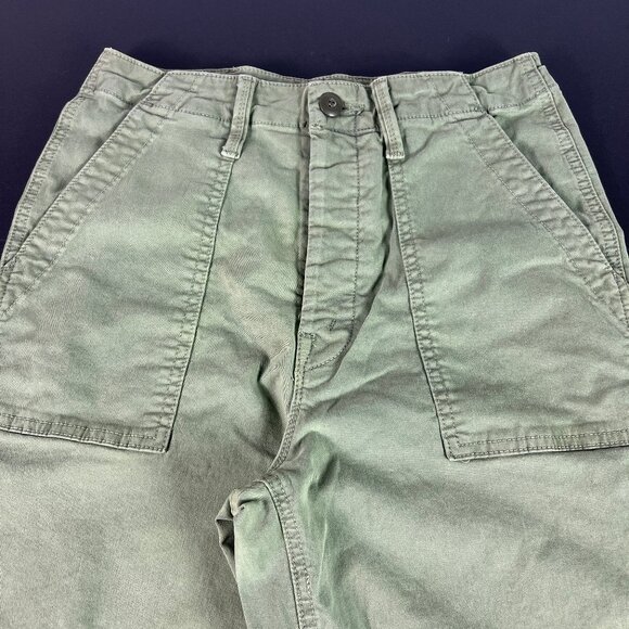 Mother Pants Women 26x24* High Rise Private Green Patch Pocket Ankle Fray Tag 24 - Picture 2 of 16